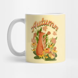 Red Fox And Falling Leaves In The Forest Mug